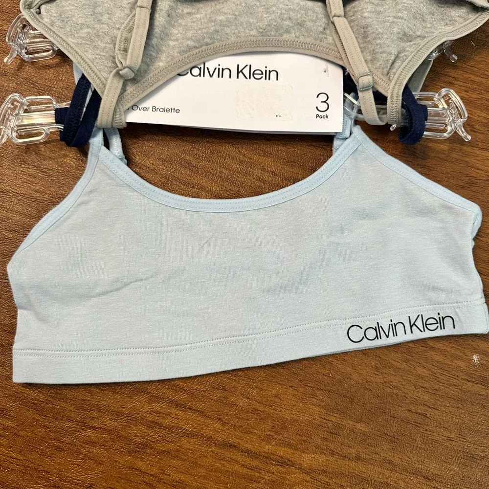 🎀 Calvin Klein Girls Bralette Bundle 2x 3-Pack Size S 6/6X NWT
